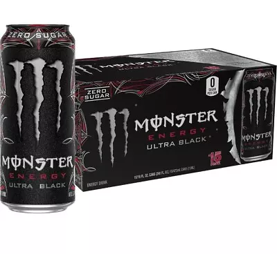 15ct. Monster Energy Ultra Black  (Black Cherry) Sugar Free Energy Drink 16oz. • $39.99