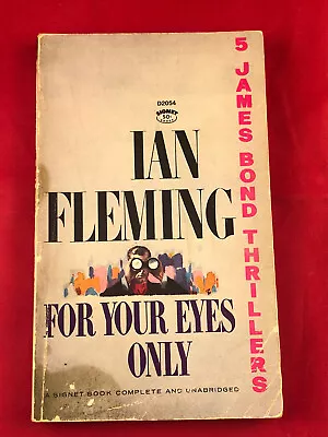 For Your Eyes Only By  Ian Fleming Signet D2054 1964  007 Spy Novel • $11.99