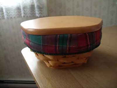 Longaberger Hexagon Basket W/oak Top & Clear Liner Dated 2000 Signed Excellent • $45