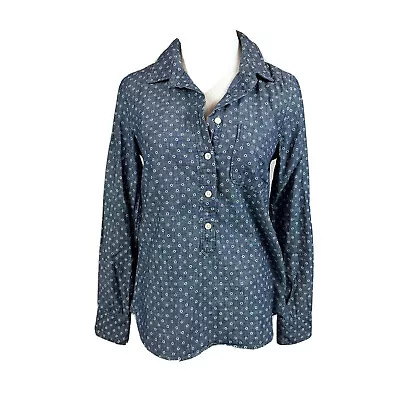 J.Crew Cotton Denim Chambray Tunic Dot Blue Size Xs • $12.99