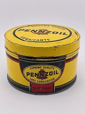 Vintage Pennzoil Advertising 1lb Grease Can Gas And Oil Collectible Full • $49.95