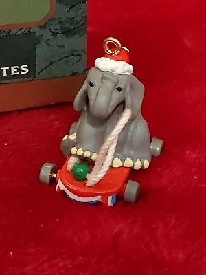 Hallmark Christmas Ornament Loyal Elephant 2000 Miniature Die Cast Metal QXM6041 • $5