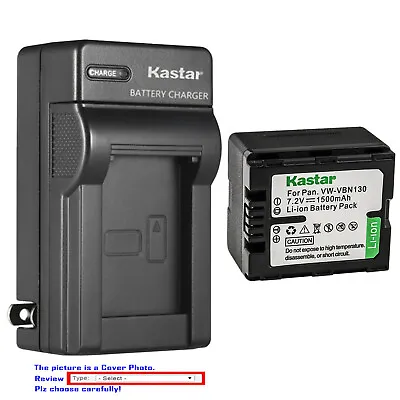 Kastar Battery AC Wall Charger For Panasonic VW-VBN130 HC-X900K HC-X900M Camera • $6.49