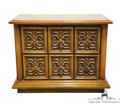 BROYHILL FURNITURE Walnut Spanish Mediterranean Style 30  Two Drawer Nightsta... • $359.99