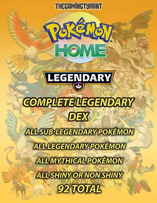 Pokemon Home All 92 Sub-Legendary/Legendary/Mythical Pokemon • $9.99