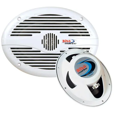 Boss Audio Mr690 6  X 9  Oval Marine Speakers - (Pair) White Mr690 • $89.86