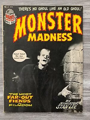 1972 MONSTER MADNESS Magazine By Sinister Stan Lee #1 VG 4.0 Frankenstein Cover • $20.25