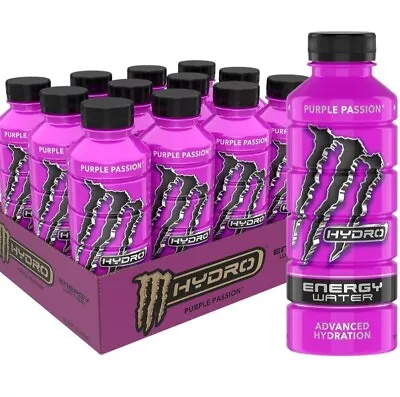 Monster Hydro Energy Water - Purple Passion 20oz (Pack Of 12) • $39.99