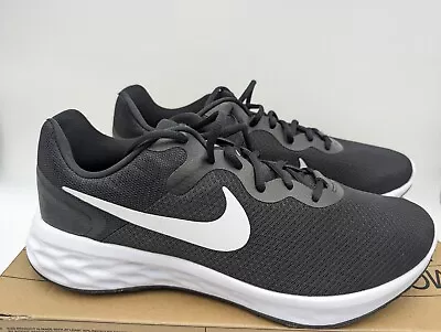 Nike Revolution 6 Extra Wide 4E Black White Running Shoes DD8475-003 Men Size 13 • $59.99