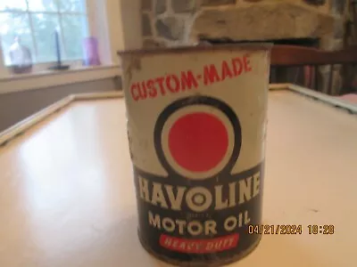 Vintage Havoline  Motor Oil Can Texaco Product Advanced Custom-made • $0.99