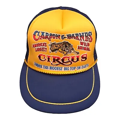 Vintage Carson & Barnes Circus VIP Snapback Blue Mesh Trucker Hat Clowns EUC • $20