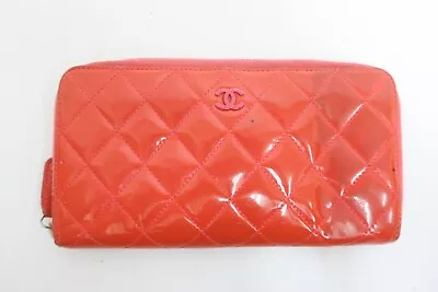 Authentic CHANEL Matelasse Patent Leather Zippy Zip Around Long Wallet #27175 • $99