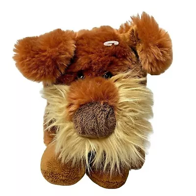 Kellytoy Miniature Schnauzer Dog Plush Stuffed Animal 9  Red Brown Collar Breed • $15