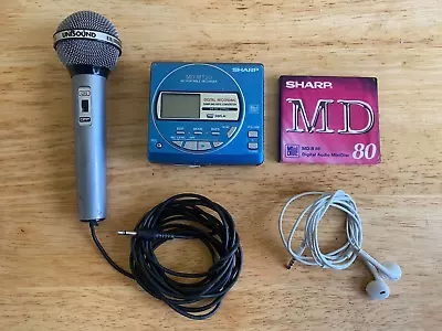 Sharp MD-MT20 Minidisc Player/Recorder With Earphones One Mini Disc & Microphone • £12.50