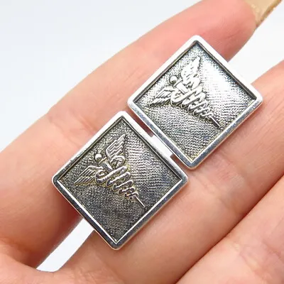 925 Sterling Silver Vintage Wayne Mercury Caduceus Sign Cufflinks • $79.99