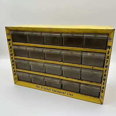 Vintage WEATHERHEAD 20 Drawer Metal Small PARTS Bin Cabinet Organizer Made USA • $89.95