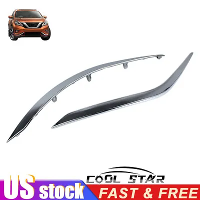 Fit For 2015-18 Nissan Murano Bumper Trim Set Front Left And Right Lower Chrome • $38.25