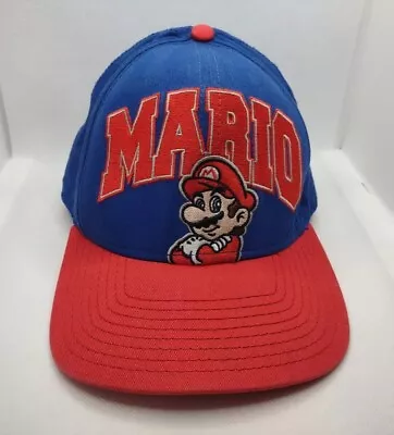 Nintendo Blue & Red Mario Spellout Baseball Cap Hat Adjustable Snapback  • $15.96