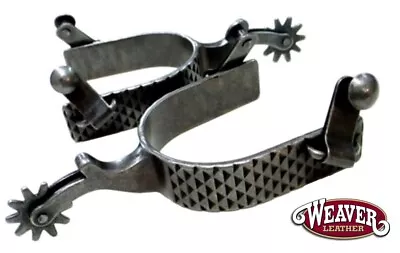 Men's Rasp Spurs Buffed Black Steel Heavy Western Cowboy Spurs • $48.90