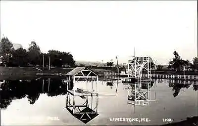 Limestone Maine ME Natural Swimming Pool Real Photo Vintage Postcard • $8.90