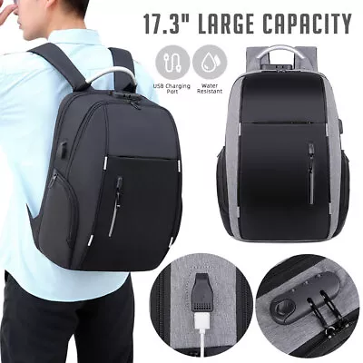 17'' Men Women Backpack Bookbag School Travel Laptop Rucksack Anti Theft USB Bag • $32.29