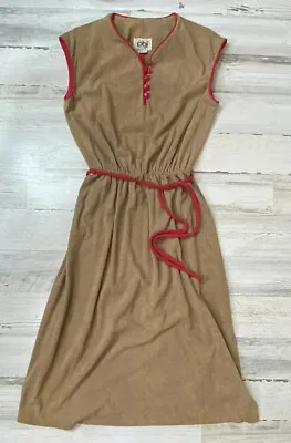 Vintage Retro 70s 80s PBJ Terry Cloth Feel/Look Belted Dress Size 5 • $22.50