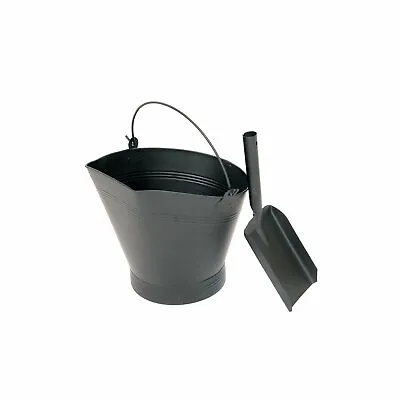 NEW! Heavy Duty Steel Fireplace Coal Bucket Scuttle Hod With Shovel • £26.99