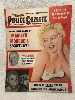 1956 Police Gazette Marilyn Monroe On Cover Burlesque Queens Boxer Joe Jeanette • $27.99