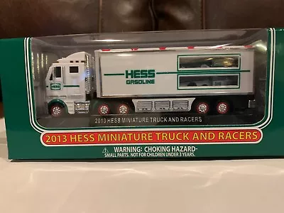 NIB 2013 Hess Gasoline Collectible Mini Miniature Toy Truck And Racers. NIB  • $12.50