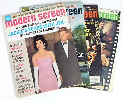 Lot Of 4 Modern Screen Magazine 1964 65 74 Jfk The Beatles Great Gatsby Exorcist • $15