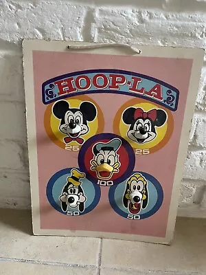 Vintage Disney Mickey Donald Minnie Goofy & Pluto Hoopla Game - Wall Art • £25