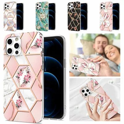 $11.26 • Buy Marble Case For IPhone 12 11 Pro Max XR X 8 7 Plus Dual Layer Silicone PC Cover