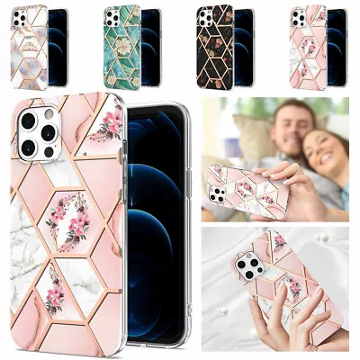 $11.27 • Buy Marble Case For IPhone 12 11 Pro Max XR X 8 7 Plus Dual Layer Silicone PC Cover