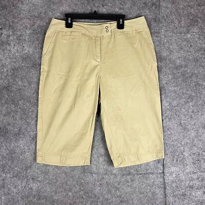 J. Jill Shorts Womens 8 Tan Stretch Bermuda Outdoor Hiking Casual Lightweight • $13.59