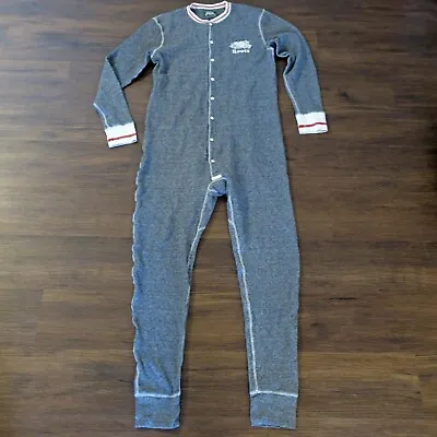 Roots Canada Pajamas Cabin Long John Waffle Thermal Gray One Piece Men's Large • $59.95