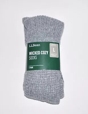 New LL Bean Wicked Cozy Socks Unisex Size Large L  Fleece Women's / Men's Gray • $19