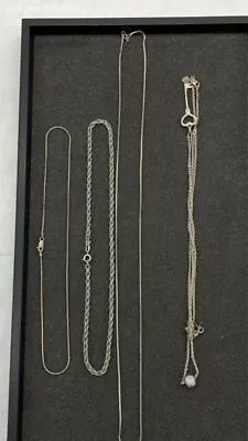 925 Silver Pandora Necklace Chain Bead & Pendant + Four 925 Necklace Chains • $16.50
