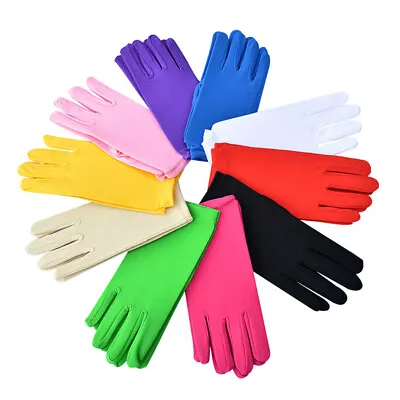 £2.98 • Buy Women Lady Stretch Mittens Etiquette Short Gloves Satin Full Finger Gloves Acces