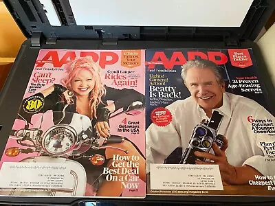 Collection Of 2013-2018 AARP Magazines Warren Beatty Cyndi Lauper Morgan Freeman • $30