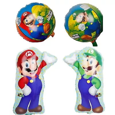 XL SUPER BIG Super Mario Bros 4 Pcs Helium Balloons Birthday Party FAST USA Boy • $9.49