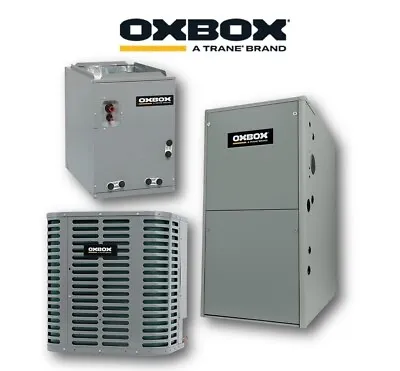 Oxbox 3 Ton 13.4 SEER2 A/C 17.5  Cased Coil & 80% 90K BTU Furnace HVAC Package • $3518