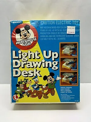 Vintage Walt Disney Mickey Mouse Club Light Up Drawing Desk Box Complete Unused • $22.80