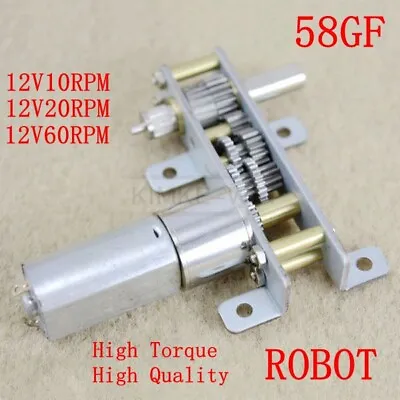 12V DC 10 - 60 RPM Torque Gear Box Electric Motor Reducer Reversible For ROBOT • $12.90