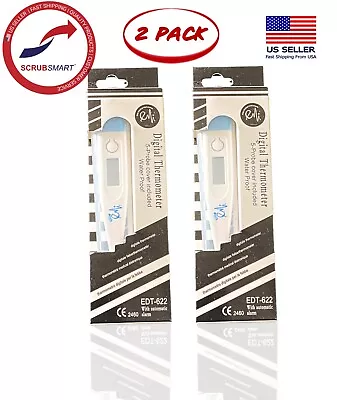 2 NEW Digital Thermometers Mercury Free- Free Fast Ship US Seller - 2 Pack • $10.59