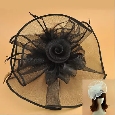 $29.99 • Buy Fashion Race Day Hat Women Black Facinator Hat Wide Brim Hatinator Hats 1/box