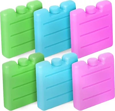 6 Pack Freezer Blocks For Cooler Bags - Reusable Ice Packs For Lunch Box Travel • £7.95