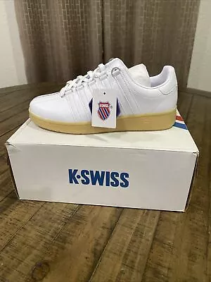 Women's K-Swiss Classic VN Sneaker 97321-137-M-Low White Leather Size 9 • $60