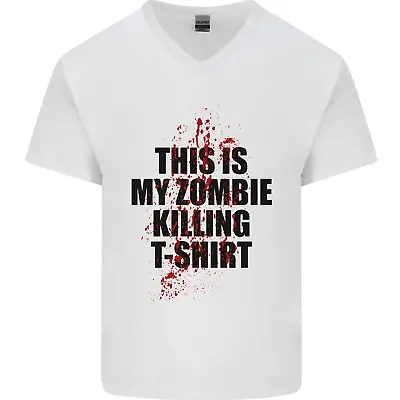 This Is My Zombie Killing Halloween Horror Mens V-Neck Cotton T-Shirt • £8.49