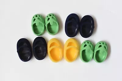 5 Pair 8  Muffy Vanderbear Hoppy VanderHare Green Yellow Flocked Navy Shoes (L2) • $15