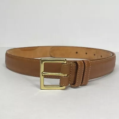 COACH Belt Mens Size 36 Brown Leather Brass Buckle British Tan USA Made 7600.  6 • $29.88